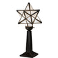 Meyda Lighting Moravian Star 17" Timeless Bronze Accent Table Lamp With White Shade Glass