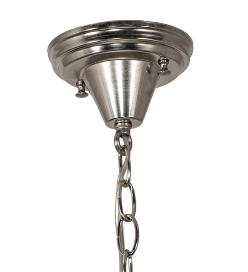 Meyda Lighting Moravian Star 18" Brushed Nickel Pendant Light With White Art Shade Glass