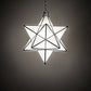 Meyda Lighting Moravian Star 18" Brushed Nickel Pendant Light With White Art Shade Glass