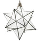 Meyda Lighting Moravian Star 18" Brushed Nickel Pendant Light With White Art Shade Glass