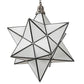 Meyda Lighting Moravian Star 18" Brushed Nickel Pendant Light With White Art Shade Glass