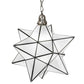 Meyda Lighting Moravian Star 18" Brushed Nickel Pendant Light With White Art Shade Glass