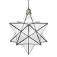 Meyda Lighting Moravian Star 18" Brushed Nickel Pendant Light With White Art Shade Glass