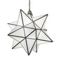 Meyda Lighting Moravian Star 18" Brushed Nickel Pendant Light With White Art Shade Glass
