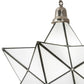 Meyda Lighting Moravian Star 18" Brushed Nickel Pendant Light With White Art Shade Glass