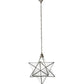 Meyda Lighting Moravian Star 18" Brushed Nickel Pendant Light With White Art Shade Glass