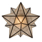Meyda Lighting Moravian Star 18" Craftsman Brown Flush Mount Light With Clear Seeded Shade Glass