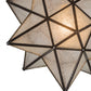 Meyda Lighting Moravian Star 18" Craftsman Brown Flush Mount Light With Clear Seeded Shade Glass