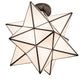 Meyda Lighting Moravian Star 18" Craftsman Brown Flush Mount Light With White Art Shade Glass