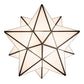 Meyda Lighting Moravian Star 18" Craftsman Brown Flush Mount Light With White Art Shade Glass