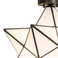 Meyda Lighting Moravian Star 18" Craftsman Brown Flush Mount Light With White Art Shade Glass