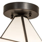 Meyda Lighting Moravian Star 18" Craftsman Brown Flush Mount Light With White Art Shade Glass