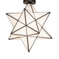 Meyda Lighting Moravian Star 18" Craftsman Brown Flush Mount Light With White Art Shade Glass