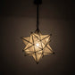 Meyda Lighting Moravian Star 18" Craftsman Brown Pendant Light With Clear Seeded Shade Glass