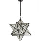 Meyda Lighting Moravian Star 18" Craftsman Brown Pendant Light With Clear Seeded Shade Glass