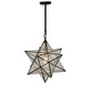 Meyda Lighting Moravian Star 18" Craftsman Brown Pendant Light With Clear Seeded Shade Glass