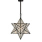 Meyda Lighting Moravian Star 18" Craftsman Brown Pendant Light With Clear Seeded Shade Glass