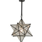 Meyda Lighting Moravian Star 18" Craftsman Brown Pendant Light With Clear Seeded Shade Glass
