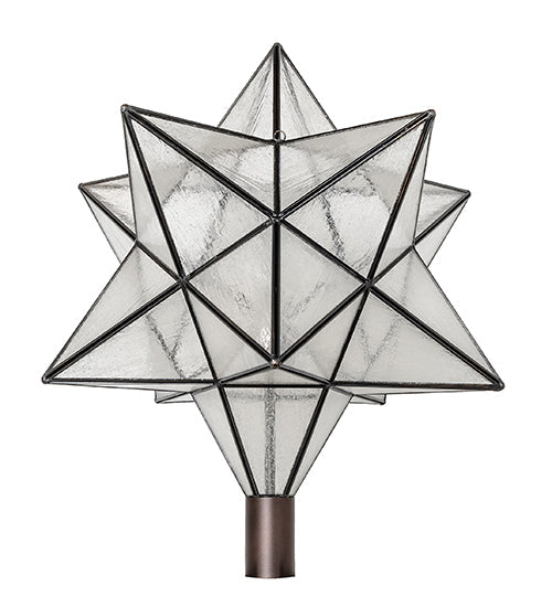 Meyda Lighting Moravian Star 18" Mahogany Bronze Outdoor Post Mount Light With Clear Seeded Shade Glass