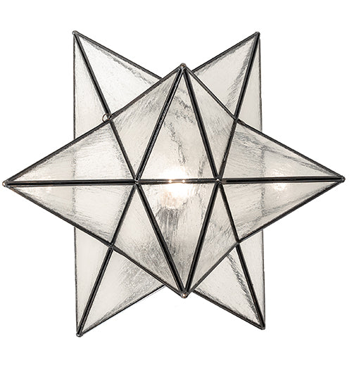 Meyda Lighting Moravian Star 18" Mahogany Bronze Outdoor Post Mount Light With Clear Seeded Shade Glass