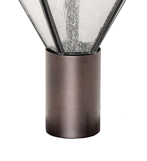 Meyda Lighting Moravian Star 18" Mahogany Bronze Outdoor Post Mount Light With Clear Seeded Shade Glass