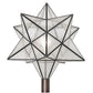 Meyda Lighting Moravian Star 18" Mahogany Bronze Outdoor Post Mount Light With Clear Seeded Shade Glass