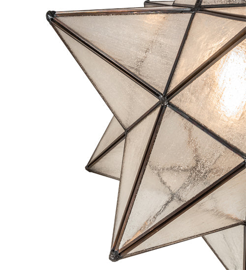 Meyda Lighting Moravian Star 18" Mahogany Bronze Pendant Light With Clear Seeded Shade Glass