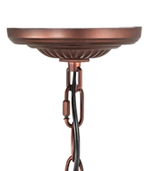 Meyda Lighting Moravian Star 18" Mahogany Bronze Pendant Light With Clear Seeded Shade Glass