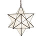 Meyda Lighting Moravian Star 18" Mahogany Bronze Pendant Light With White Art Shade Glass