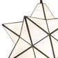 Meyda Lighting Moravian Star 18" Mahogany Bronze Pendant Light With White Art Shade Glass