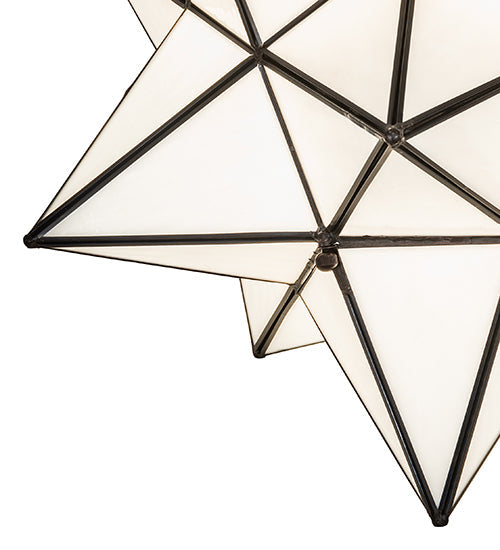 Meyda Lighting Moravian Star 18" Mahogany Bronze Pendant Light With White Art Shade Glass