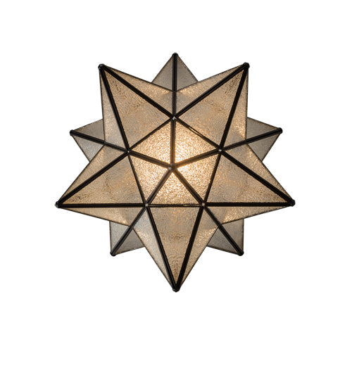 Meyda Lighting Moravian Star 18" Oil Rubbed Bronze Pendant Light With Clear Seeded Shade Glass
