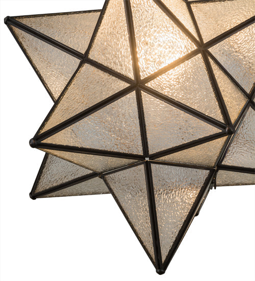 Meyda Lighting Moravian Star 18" Oil Rubbed Bronze Pendant Light With Clear Seeded Shade Glass