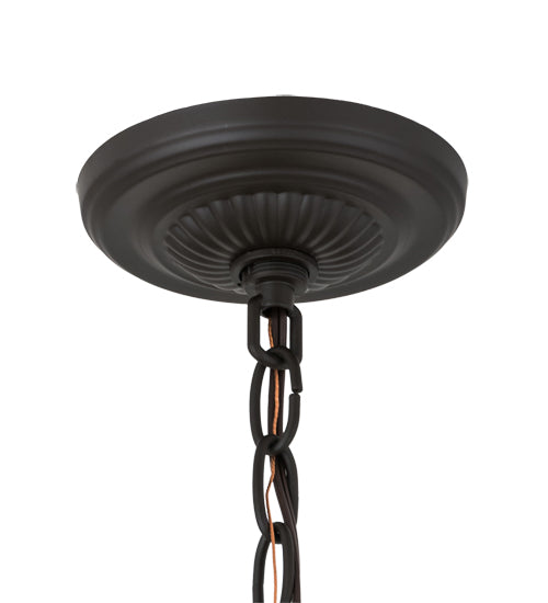 Meyda Lighting Moravian Star 18" Oil Rubbed Bronze Pendant Light With Clear Seeded Shade Glass