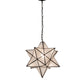 Meyda Lighting Moravian Star 18" Textured Black Pendant Light With Clear Seeded Shade Glass
