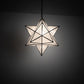 Meyda Lighting Moravian Star 18" Textured Black Pendant Light With Clear Seeded Shade Glass