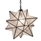 Meyda Lighting Moravian Star 18" Textured Black Pendant Light With Clear Seeded Shade Glass