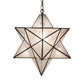 Meyda Lighting Moravian Star 18" Textured Black Pendant Light With Clear Seeded Shade Glass