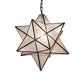 Meyda Lighting Moravian Star 18" Textured Black Pendant Light With Clear Seeded Shade Glass