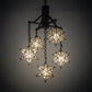 Meyda Lighting Moravian Star 184367 30" 5-Light Mahogany Bronze Chandelier With Clear Seeded Shade Glass