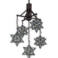 Meyda Lighting Moravian Star 184367 30" 5-Light Mahogany Bronze Chandelier With Clear Seeded Shade Glass
