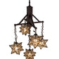 Meyda Lighting Moravian Star 184367 30" 5-Light Mahogany Bronze Chandelier With Clear Seeded Shade Glass