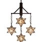 Meyda Lighting Moravian Star 184367 30" 5-Light Mahogany Bronze Chandelier With Clear Seeded Shade Glass