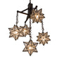 Meyda Lighting Moravian Star 184367 30" 5-Light Mahogany Bronze Chandelier With Clear Seeded Shade Glass