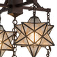 Meyda Lighting Moravian Star 184367 30" 5-Light Mahogany Bronze Chandelier With Clear Seeded Shade Glass