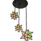Meyda Lighting Moravian Star 21" 3-Light Oil Rubbed Bronze Cascading Pendant Light With Beige Iridescent Shade Glass