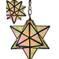 Meyda Lighting Moravian Star 21" 3-Light Oil Rubbed Bronze Cascading Pendant Light With Beige Iridescent Shade Glass