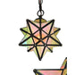 Meyda Lighting Moravian Star 21" 3-Light Oil Rubbed Bronze Cascading Pendant Light With Beige Iridescent Shade Glass