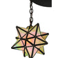 Meyda Lighting Moravian Star 21" 3-Light Oil Rubbed Bronze Cascading Pendant Light With Beige Iridescent Shade Glass