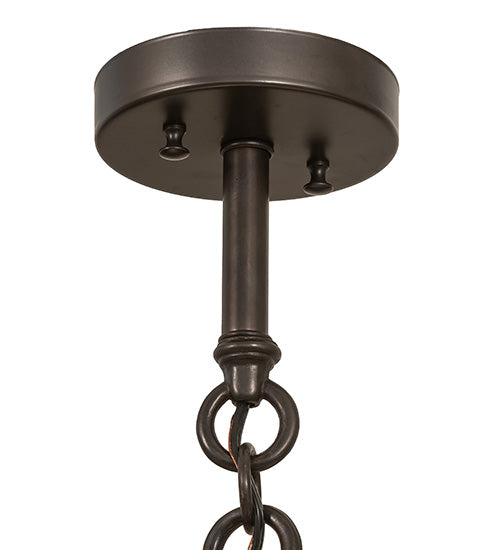 Meyda Lighting Moravian Star 21" Craftsman Brown Semi-flush Mount Light With Clear Seeded Shade Glass